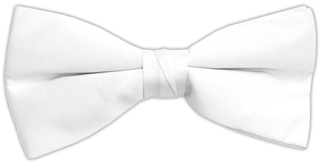 White clip on bow tie