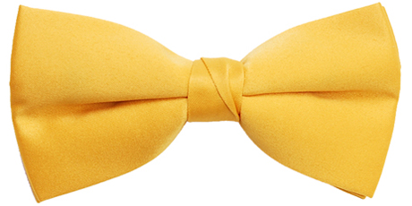 Yellow clip on bow tie